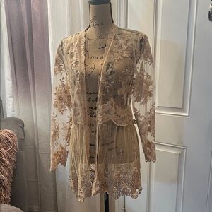 Kaktus Sheer Floral Lace Cardigan